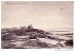 Domburg als badplaats in de geschiedenis - kaart van zicht op strand en in zee in Domburg